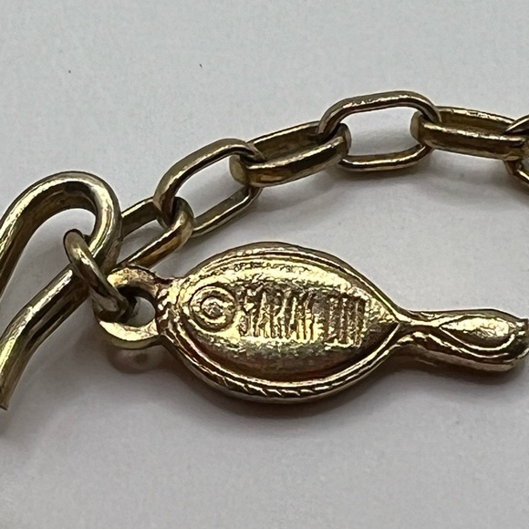 Cancer 1970’s Trifari Zodiac Etched Glass Medallion on Sarah Coventry Chain - Picture 5 of 8